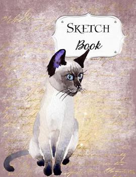Paperback Sketch Book: Cat Sketchbook Scetchpad for Drawing or Doodling Notebook Pad for Creative Artists #3 Purple Siamese Book