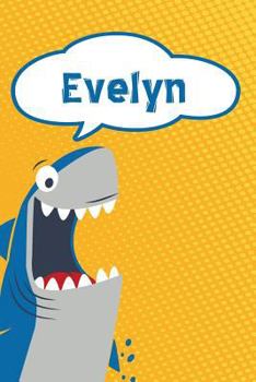 Paperback Evelyn: Personalized Shark Isometric Dot Paper Notebook for Kids 120 Pages 6x9 Book