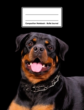 Paperback Composition Notebook - Bullet Journal: Rottweiler - 109 pages 8.5"x11" - Dotted Journal - Grid Notebook - Gift For Kids Teenager Adult Teacher Student Book