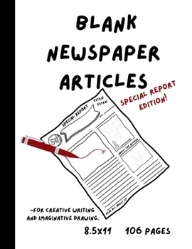 Paperback Blank Newspaper Articles for Creative Writing and Imaginative Drawing Book