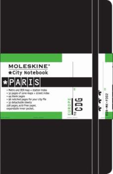 Hardcover Moleskine Journey City Notebook, Paris, Hard Cover, Pocket (3.5" x 5.5") Plain/Blank, Black, 220 Pages Book