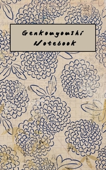 Genkouyoushi Notebook: Small Kanji Practice Journal - Vintage Japanese Floral