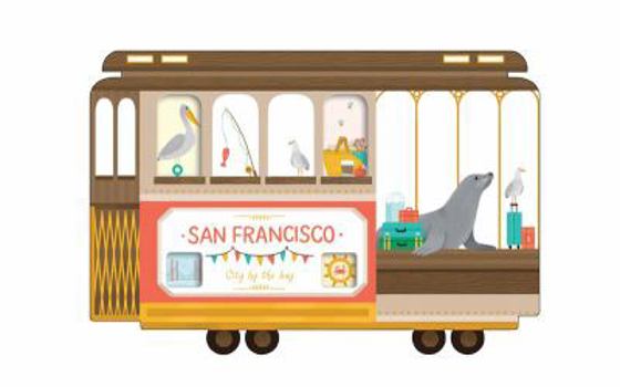 Misc. Supplies San Francisco Cable Car Shaped Cover Sticky Notes Book