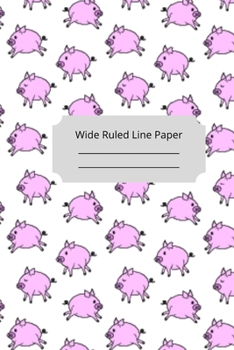 Paperback Cute Baby Pig Theme Wide Ruled Line Paper Book