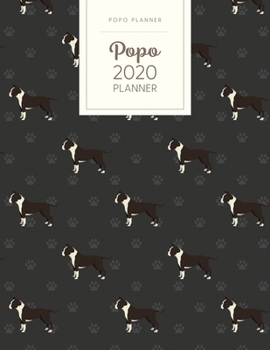 Popo 2020 Planner: Monthly Weekly Daily - Dated With Todo Notes - American Staffordshire Terrier