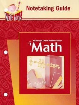 Paperback McDougal Littell Middle School Math, Course 1: Notetaking Guide, Student Edition Book