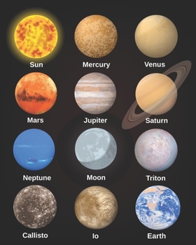 Paperback Sun Mercury Venus Mars Jupiter Saturn Neptune Moon Triton Callisto Earth: Favorite Blank Book Collection, to put stickers in Fun Family Activity Journ Book