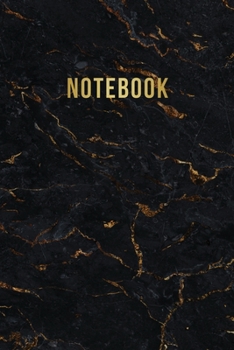 Paperback Notebook: Elegant Black Marble with Gold Lettering - Marble & Gold Journal - 100 dotted Pages - 6 x 9 Size (Marble and Gold Coll Book