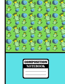 COMPOSITION NOTEBOOK: Trendy Frog in a Crown Pattern print Novelty Gift - College Ruled Frog Composition Notebook for Kids, Girls, Teens