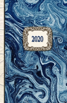 2020 Planner: Blue Marble | 12 Months Week by Hour to two-pages Diary 150 pages 5.5 x 8.5 with Contacts - Password - Birthday lists (2020 weekly planner organizer diary journal)