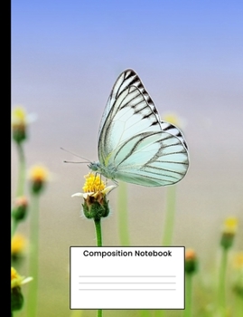 Paperback Composition Notebook: Cute Colorful Butterfly College Ruled Composition Book Journal Diary Gift Book