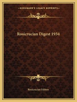 Paperback Rosicrucian Digest 1934 Book
