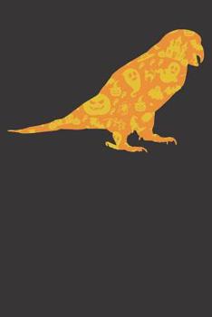 Paperback Notebook: Parrot Bird Halloween Party Pumpkin Pattern Gift Dot Grid Dotted 6x9 120 Pages Book