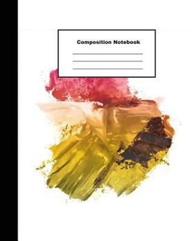 Composition Notebook: Beautiful Brush Stroke Water Colour Wide Ruled for Designer