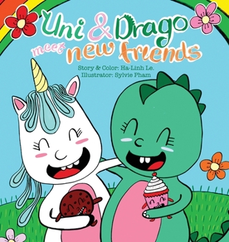 Hardcover Uni & Drago meet new friends [Large Print] Book