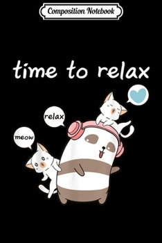 Paperback Composition Notebook: Japanese Kawaii Anime Cute Cat Panda Relax Time Journal/Notebook Blank Lined Ruled 6x9 100 Pages Book