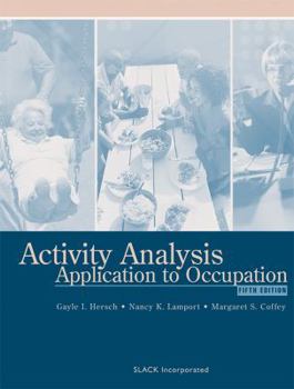 Paperback Activity Analysis: Application to Occupation Book