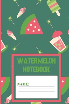 Paperback Watermelon Notebook: Watermelon gifts: cute Viridian colored design blank Lined notebook/Journal to write in. Book