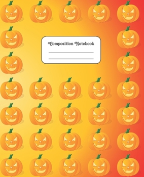 Composition Notebook: Orange Halloween Pumpkin - Colored Cover