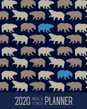 2020 Meal & Fitness Planner: and Calendar - Blue Bear - 2020 Health Tracker - Personal Diary - Keep All Appointments In One Place - Plenty Of Space For Each Day, 12 Months, 52 Weeks - Monday to Sunday