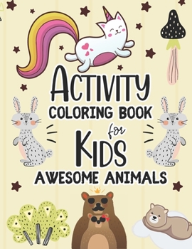 Activity Coloring Book for Kids Awesome Animals: Unicorn Christmas Activity Book For Kids Awesome Animals Coloring, Sticker, Maze, Suduko, Word Search