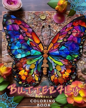 Paperback New Large Print Butterflies Adult Coloring Book: Butterfly Dreams Adult Coloring For Stress Relief and Relaxation, One Sided Book