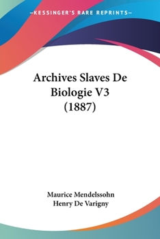 Paperback Archives Slaves De Biologie V3 (1887) [French] Book