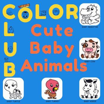 Paperback Wordbo Color Club: Cute Baby Animals Book