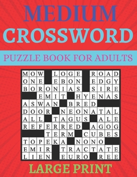 Paperback Medium Crossword Puzzle Book For Adults Large Print Book