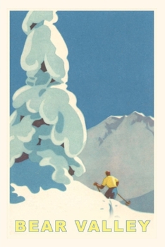 Paperback The Vintage Journal Big Snowy Pine Tree and Skier, Bear Valley Book