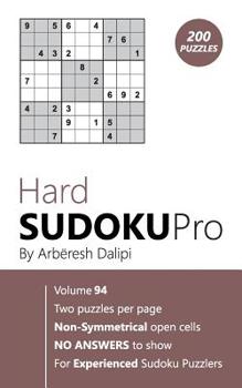 Paperback Hard Sudoku Pro: Book for Experienced Puzzlers (200 puzzles) Vol. 94 Book