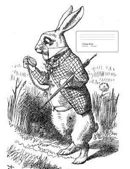 Alice in Wonderland White Rabbit Composition Book
