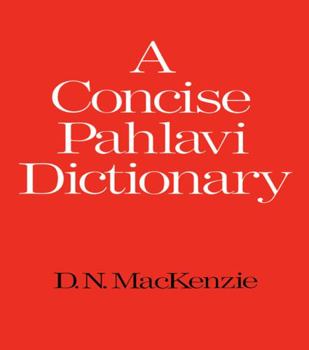 Hardcover A Concise Pahlavi Dictionary Book