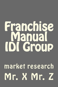 Paperback Franchise Manual IDI Group Book