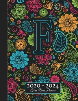 Five Year Planner: Monogram F Voodoo Style Binding I Your Initials Motivational Bullet Planner I 5 Years Appointments, Family Events, Log Book Business I Agenda & Schedule Journal I Christmas Gift