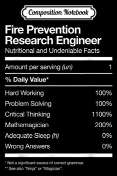 Paperback Composition Notebook: Fire Prevention Research Engineer Engineering Journal/Notebook Blank Lined Ruled 6x9 100 Pages Book