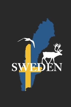 Wikstroem - Notes: Sweden country flag moose - Notebook 6x9 dot grid