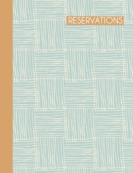 Paperback Reservations: Stylish Restaurant Table Reservation Book - Abstract Sketch Art Pattern Cover Design in Teal Blue and Yellow Book