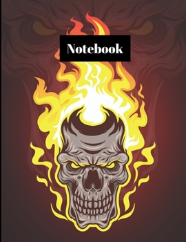 Paperback Notebook: Flaming Skull Composition Notebook Book