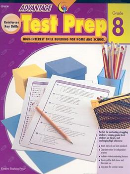 Paperback Advantage Test Prep, Grade 8: High-Interest Skill Building for Home and School Book
