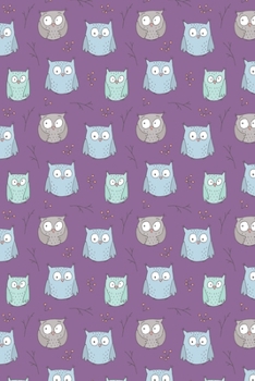 Paperback Cute Owls: Purple 6 x 9 Dot Grid Notebook Book