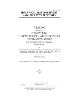 HUD’s fiscal year 2003 budget and legislative proposals