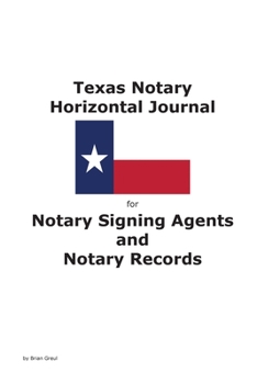 Paperback Texas Notary Horizontal Journal for Notary Signing Agents and Notary Records Book