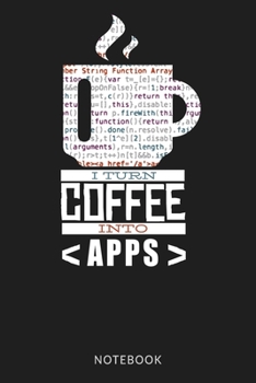 Paperback I Turn Coffee Into Apps Notebook: Web Application App Review Log book Tracker - Funny Coffee Coding Cover Book