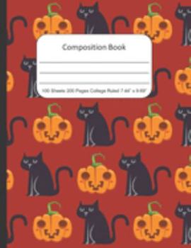 Composition Book College Rule, Cats and Pumpkins: Journal Notebook for School Home or Work