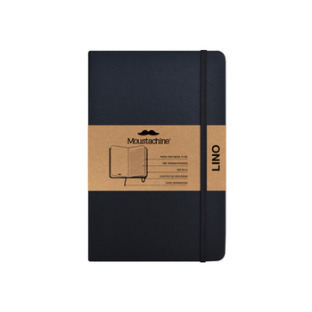 Hardcover Moustachine Classic Linen Hardcover Black Lined Pocket Book