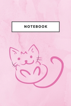 Paperback Notebook: Pink Cute Cat Notebooks And Journal Kitty Soft Cover Lined Animal Pet Composition Book Planner Diary Book