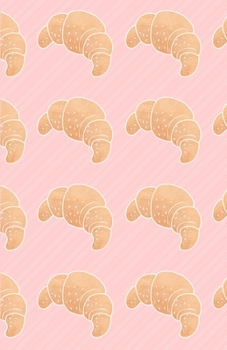 Paperback Bullet Dot Grid Journal: Cute Pastel French Breakfast Croissant Pink Pattern, Dotted Grid, (5.5 x 8.5) Book