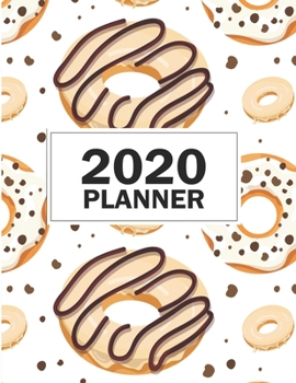 Paperback 2020 Planner: 8.5"x11" Donut Seamless Patterns 2020 Planner Yearly Agenda (1 January - 31 December 2020 ) Book