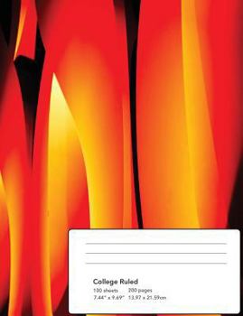 Paperback Abstract Flames Composition Notebook: College Ruled 100 Sheets/200 Pages 7.44x9.69 Book